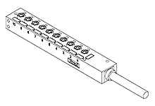 MPIS Nano-Change (M8) Passive Junction Box, Top-Mount, 10 Ports, LED for  PNP Sensor, WSOR Cable, 10.0m Length