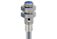 Contrinex Inductive Sensor, M4 Short Housing, 1mm Operating Distance, Embeddable, PNP, NO, 2m 3-wire PUR Cable, 12mm Housing Length