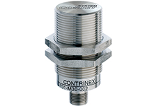 Contrinex Inductive Sensor, M30 Fully Stainless Steel, 20mm Operating Distance, Embeddable, NPN, NO, 3-pin M8 Connector, 63.5mm Housing Length