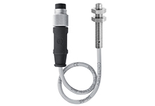 Contrinex Inductive Sensor, M5 Fully Stainless Steel, 3mm Operating Distance, Non-embeddable, PNP, NO, 0.2m 3-wire PUR Cable, 3-pin M8 Connector, 30mm Housing Length