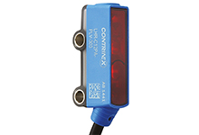 Contrinex Photoelectric Sensor, C12 (13.5 x 27.5mm) Housing, Background Suppression, 2 - 120mm Operating Distance, PNP, Light-ON, Potentiometer Sensitivity Adjustment, 0.2m 3-wire PVC Cable, 3-pin M8 Connector