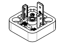 mPm DIN Base, Form A-18mm, B20 Base, 2 Pole Plus Ground Terminal, 250V AC/300V DC, Black, Nitrile Gasket with Screw