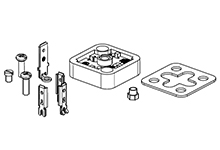 mPm DIN Base, Form A-18mm, B20 Base, 3 Pole Plus Ground Terminal, 250V AC/300V DC, Black, Nitrile Gasket with Screw