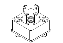 mPm DIN Base, Form C-Micro 9.4mm, B29 Base, 3 Pole Plus Ground Terminal, 250V AC/300V DC, Black, Nitrile Gasket with Screws