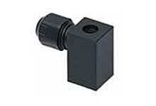 mPm DIN Valve Connector, Form C-8mm, External Thread, 3 Pole Plus Ground Terminal, 250V AC/DC, Black, Nitrile Gasket, UL94-V0 Rated