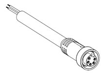 Mini-Change A-Size Single-Ended Cordset, 5 Poles, Female (Straight) to Pigtail, 16 AWG, Rubber Cable, 1.83m (6.0') Length