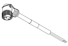Mini-Change Single-Ended Cordset, 5 Poles, (90°) Male to Pigtail, 16 AWG, PUR Cable, 5.0m (16.40') Length