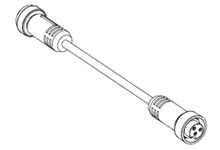 Mini-Change Double-Ended Cordset, 5 Poles, Male (Straight) to Female (Straight), 16 AWG, Gray PUR Cable, 20.0m (65.62') Length, Zinc Die-Cast Coupling Nut