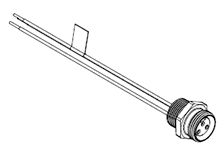 Mini-Change A-Size Receptacle, 3 Poles, 1/2" NPT Threads, Female (Straight) to 16 AWG Leads, 1.83m (6.0') Length