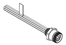 Mini-Change C-Size Receptacle, 10 Poles, Single Key, 1/2" - 14 NPT Threads, Female (Straight) to 16 AWG Leads, 1.83m (6.0') Length