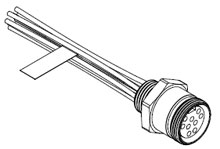 Mini-Change C-Size Receptacle, 9 Poles, 1/2" - 14 NPT Threads, Female (Straight) to 16 AWG Leads, 2.0m (6.56') Length