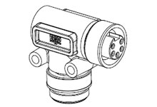 Mini-Change Gender Changer, Straight Female/90° Male, 5 Poles