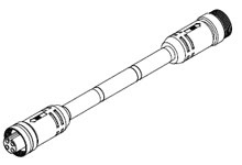 BradPower D-Size (1 3/8”–M35) Double-Ended Cordset, 4 Poles, Male (Straight) to Female (Straight), 10 AWG, Gray PVC Cable, 3.0m (9.84') Length
