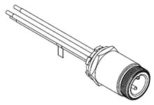 BradPower D-Size (1 3/8”–M35) Brad Power Receptacle, 4 Poles, Male, 1/2" - 14 NPT, 10 AWG, 0.5m (1.64') Length