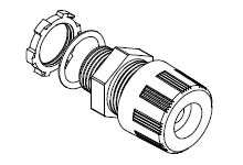 MAX-LOC Strain Relief Cord-Sealing Grip, 1/2" NPT, Straight Male with O-Ring, Cable Diameter 7.93-9.53mm (.312-.375"), Polyester