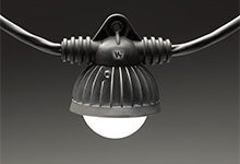 LED String Light, 10 Light Engines, 12/3 STW Cable, 140W, NEMA 5-15 Plug  and Receptacle, 30.48m (100.0') Overall Length