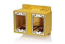 Watertite Two-Gang FD PVC, Non-metallic Box, Black, 88.9mm (3.50") Depth, 67.3 Cubic Inch Capacity, 1" unthreaded conduit openings with reducers for 3/4" and 1/2" conduit