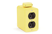 Super-Safeway Multiple Outlet Box, Standard Depth, 2-Sided, NEMA 5-15 Duplex Receptacles, Cord Clamp, Duplex Cover Plates, 7.62m (25.0') Cord Length, 14/3 SOOW Cord, 5-15 Plug