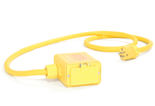 Super-Safeway Multiple Outlet Box, Extended Depth, F3 (3/4") Cord Grip Body,(1) NEMA 5-15 GFCI Receptacle. with Flip Lid, Open Neutral Relay,