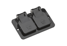 Super-Safeway Multiple Outlet Coverplate, Duplex Flip Lid, Black