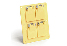Super-Safeway Multiple Outlet Coverplate, Double Duplex with Flip Lids