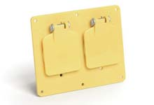 Super-Safeway Multiple Outlet Coverplate, (2) Single Receptacle 43.69mm Hole Diameter 30A Locking with Flip Lids