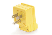 Safeway Right-Angle Plug, 2 Pole/3 Wire, NEMA 5-15, 125V, Yellow
