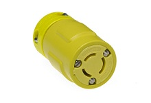 Safeway Plug with Locking Blade, 3 Pole/3 Wire, Non-NEMA, 15A/125V, 10A/250V, Yellow