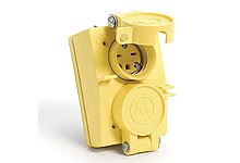 Watertite Extreme Receptacle with Duplex Flip Coverplate, 2 Pole/3 Wire,  NEMA 6-15, 250V