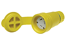 Watertite Extreme Connector with Locking Blade, 3 Pole/3 Wire, Non-NEMA,  250V Grounding Tab, Cord Grip Body Size F3
