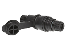 Watertite Extreme Extra Hard Outdoor Connector With Locking Blade, 3 Pole/4 Wire, NEMA L14-20, 250V, Cord Grip Body Size F3, Black