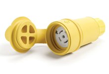 Watertite Extreme Connector with Locking Blade, 4 Pole/5 Wire, NEMA L23-30, 3ø 600V, Cord Grip Body Size F4