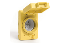 Watertite Extreme Male Receptacle with Locking Blade, Single Flip Coverplate, 4 Pole/5 Wire, NEMA L23-30, 3ø 600V