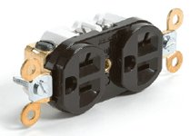 Safeway Duplex Heavy Duty Grade, Receptacle, 2 Pole/3 Wire, NEMA 5-20, 125V, Black