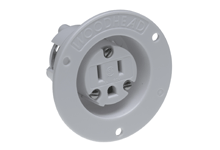 Safeway Flanged Receptacle, 2 Pole/3 Wire, NEMA 5-15, 125V