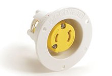 Safeway Flanged Receptacle with Locking Blade, 2 Pole/2 Wire, NEMA L1-15, 125V
