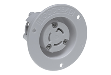 Safeway Flanged Receptacle with Locking Blade, 2 Pole/3 Wire, NEMA L5-15, 125V