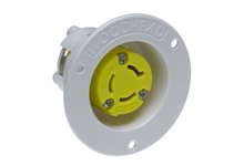 Safeway Flanged Receptacle with Locking Blade, 2 Pole/3 Wire, NEMA L6-15, 250V