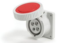 20 Amp Watertite Pin and Sleeve Receptacle with Flip Lid, 2 Pole/3 Wire,  250V, Blue