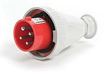 60 Amp Watertite Pin and Sleeve Plug, 4 Pole/5 Wire, 3øY 480V Red