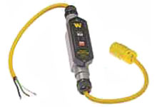 Super-Safeway In-Line Industrial GFCI, Portable, Single Phase, Manual Reset, Flying Lead (Primary), Tri-Tap NEMA 5-15 Receptacle (Secondary), 15A, 120V, 0.61m Cord Length