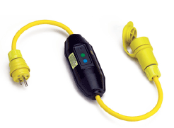 Super-Safeway In-Line Industrial GFCI, Portable, Single Phase, Manual Reset, NEMA 5-15 Plug & Connector, 15A, 120V, 7.62m (25.0') Cord Length