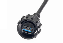 Sealed Industrial USB 3.0 Type A Plug to Pigtail Cable Assembly, 1.50m Length