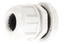 GWconnect Plastic Gable Gland, with Gasket and Nut, M16x1.5 Thread, Light Grey RAL 7035
