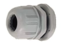 GWconnect Plastic Gable Gland, with Gasket and Nut, Pg9 Thread, Grey RAL  7001