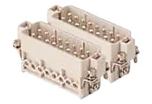 GWconnect Screw Terminal Insert, Male, 16-Pole, 16A, Numbered 17-32, without Wire Protection, Silver (Ag) Plated Contacts, Size 16A «66x16»