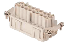 GWconnect Push-in Terminal Insert, Female, 6-Pole, 16A, Silver (Ag) Plated Contacts, Size 6B «44x27»