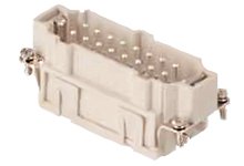 GWconnect Push-in Terminal Insert, Male, 16-Pole, 16A, Numbered 17-32, Silver (Ag) Plated Contacts, Size 16B «77x27»