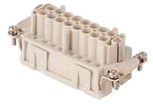 GWconnect Spring Terminal Insert, Female, 24-Pole, 16A, Numbered 1-24, Silver (Ag) Plated Contacts, Size 24B «104x27»