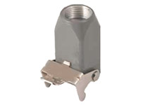 GWconnect STD - Standard, Single Lever Hood, Die-cast Aluminum, with 1 Lever, Top Entry, Size 3A «21x21», Pg11 Thread, Grey